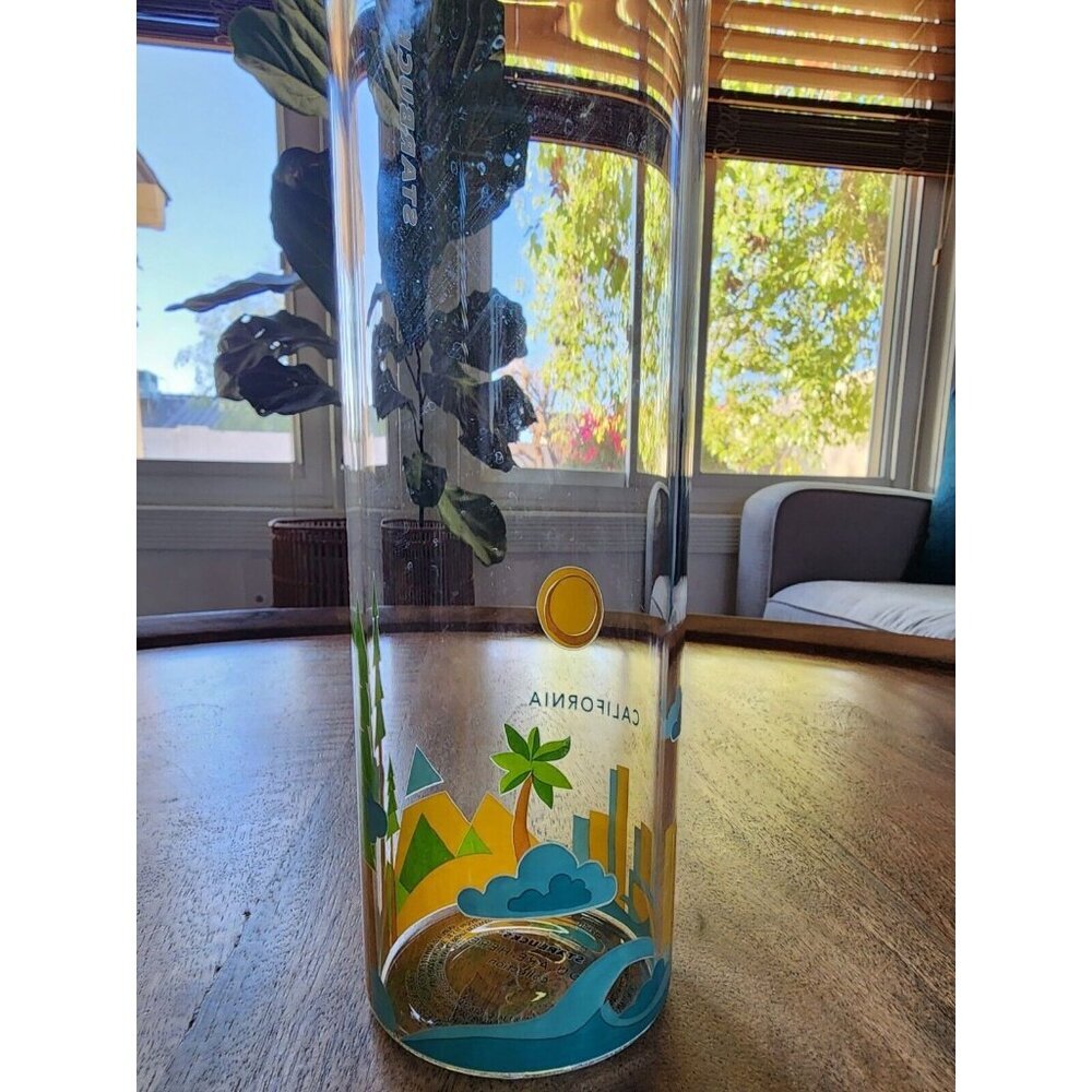2016 Starbucks California You Are Here Glass Water Bottle | 18.5oz - Picture 5 of 8
